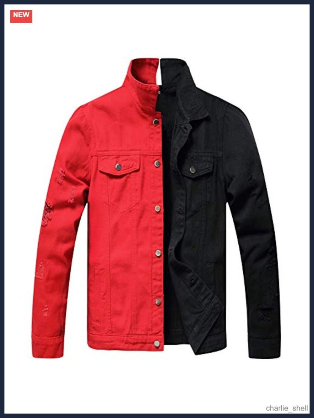 Mens Slim Fit Denim Jacket Ripped Detachable Button Front Lightweight Casual